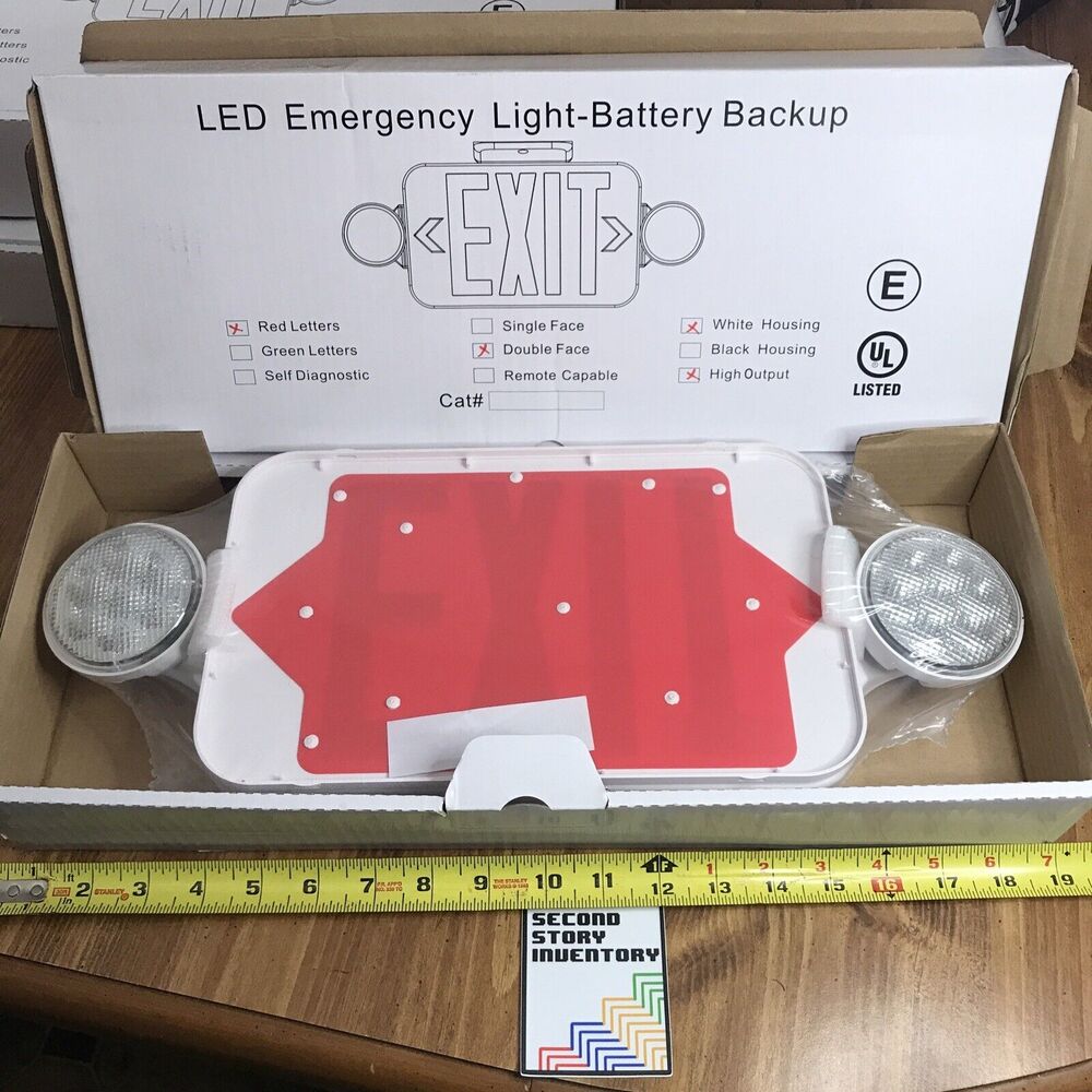 Commercial Exit Sign Progress Lighting Red Letter LED Double Sided Signage